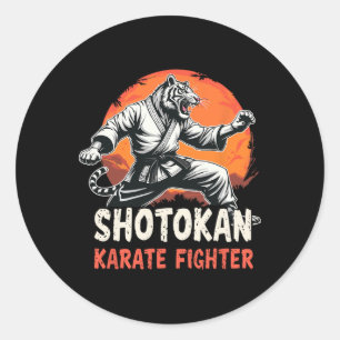Shotokan Karate Fighter Martial Arts Tiger Funny K Runder Aufkleber