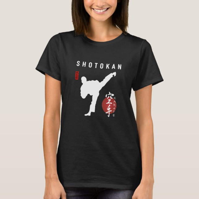 Shotokan Karate Instructor Japanisches Kanji Calli T-Shirt (Vorderseite)