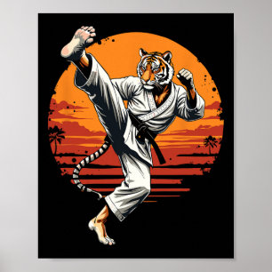 Shotokan Karate Kämpfer Kampfsport Tiger Lustig K Poster