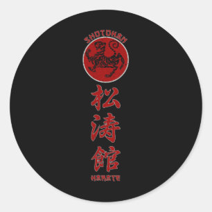 Shotokan Karate Tiger-Symbol Kampfsport  Runder Aufkleber