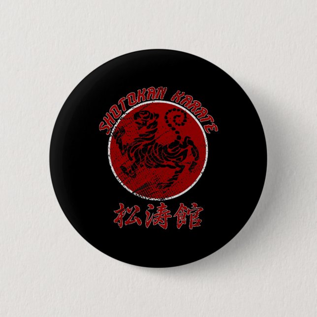 Shotokan Karate Tiger Symbol Martial Arts 2 Button (Vorderseite)