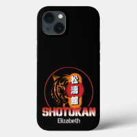Shotokan Karate Tiger und japanisches Kanji Ihr Na