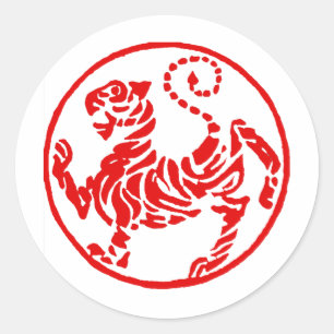 Shotokan rotes aufgehende runder aufkleber