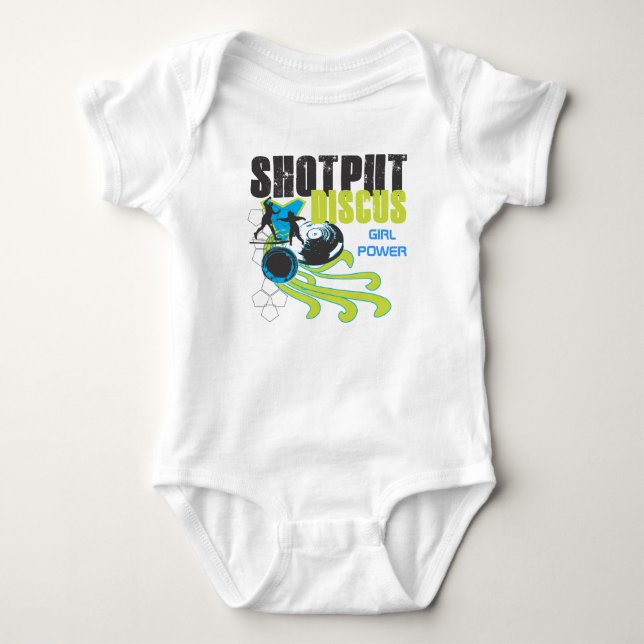 Shotput und Discus - Mädchen-Power T-Shirt (Vorderseite)
