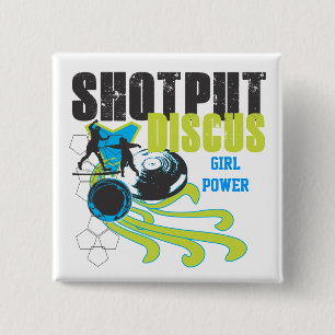 Shotput und Discus - Mädchen-Powerknopf Button