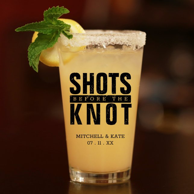 Shots vor dem Knoten-Junggeselinnen-Abschied Glas (Shots Before the Knot Bachelorette Party Glass)