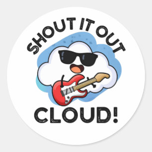 Shout Cloud Funny Music Puff Runder Aufkleber