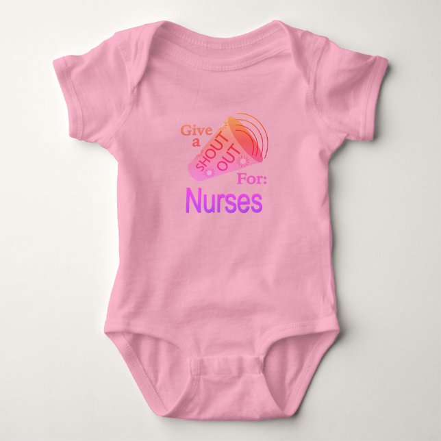 Shout for Nurses Baby Bodysuit Strampler (Vorderseite)