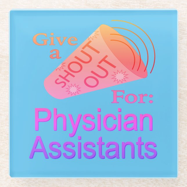 Shout for Physician Assists Glass Untersetzer (Vorderseite)