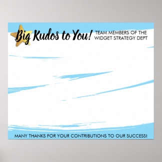 Shout out board employee daily kudos post-its poster