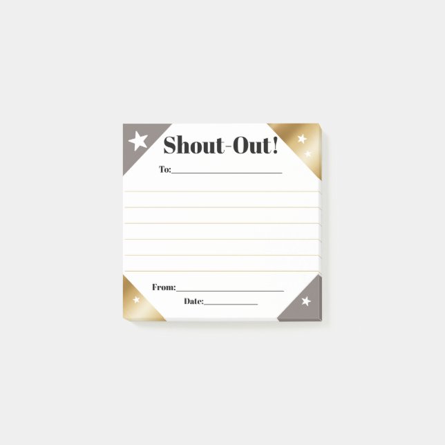 Shout out recognition employee daily kudos display post-it klebezettel (Vorderseite)