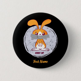 Shout Rabbit Funny Sarcastic Comic Design Button