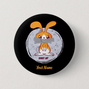 Shout Rabbit Funny Sarcastic Comic Design Button