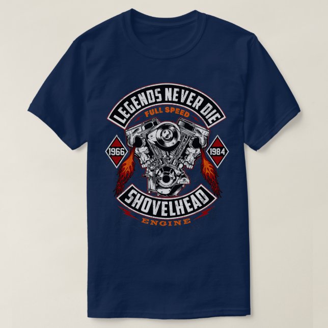 SHOVELHEAD 19661984 MOOR Motorräder Oldschool Cho T-Shirt (Design vorne)