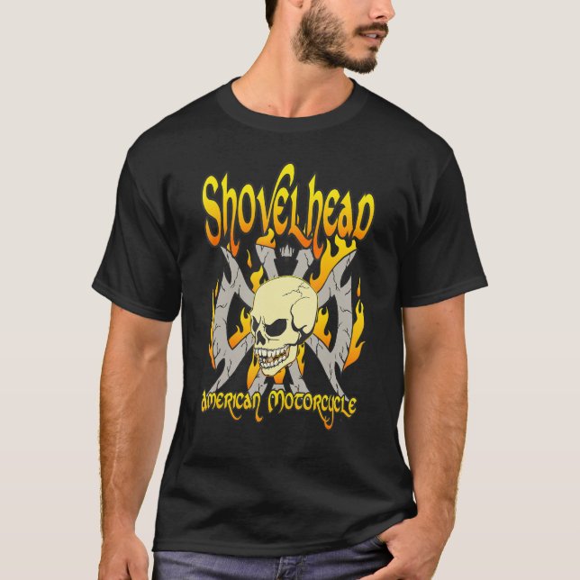 SHOVELHEAD HD 1966 1984 Motorräder Oldschool Chop T-Shirt (Vorderseite)