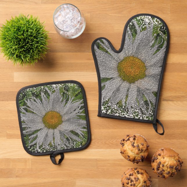 Show Me A Daisy #1 Ofenhandschuh & Topflappen-Set (Oben Unten)