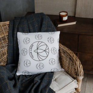 Show-Room mit dem White Small Business Logo Kissen