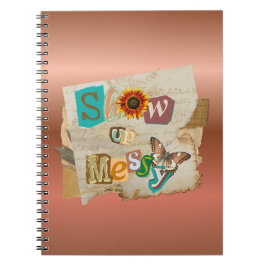 Show Up Messy Boho Spiral Notebook Notizblock