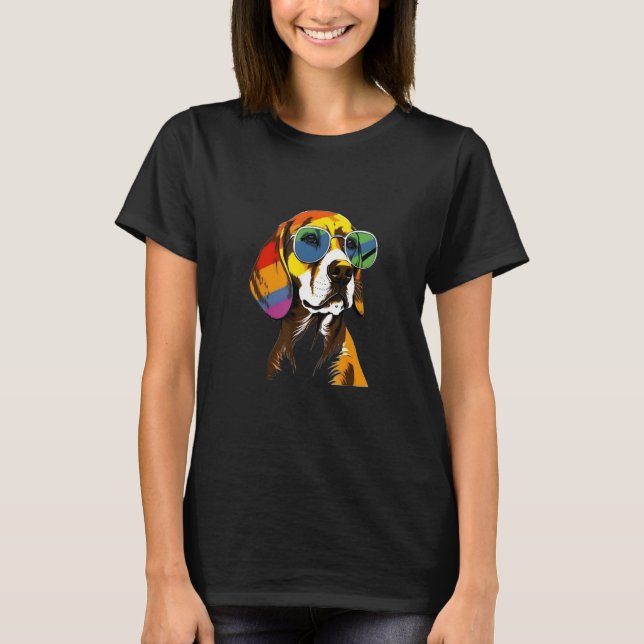 Show Your Pet Pride  Hippie Hippy Beagle T-Shirt (Vorderseite)