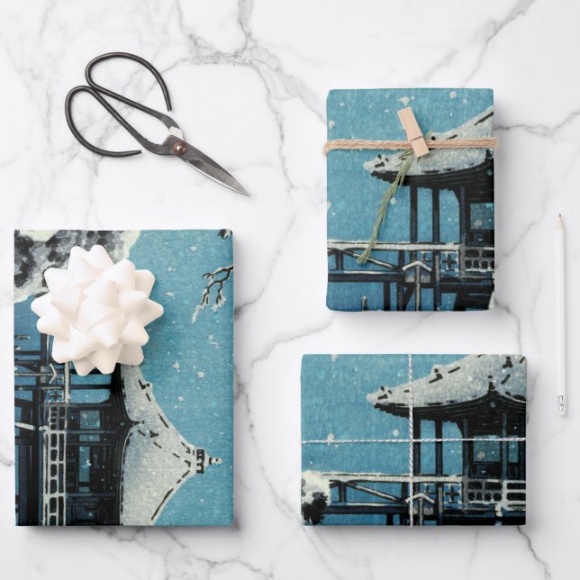 Showa Era, Winter von Tsuchiya Koitsu Geschenkpapier Set (Vorderseite)