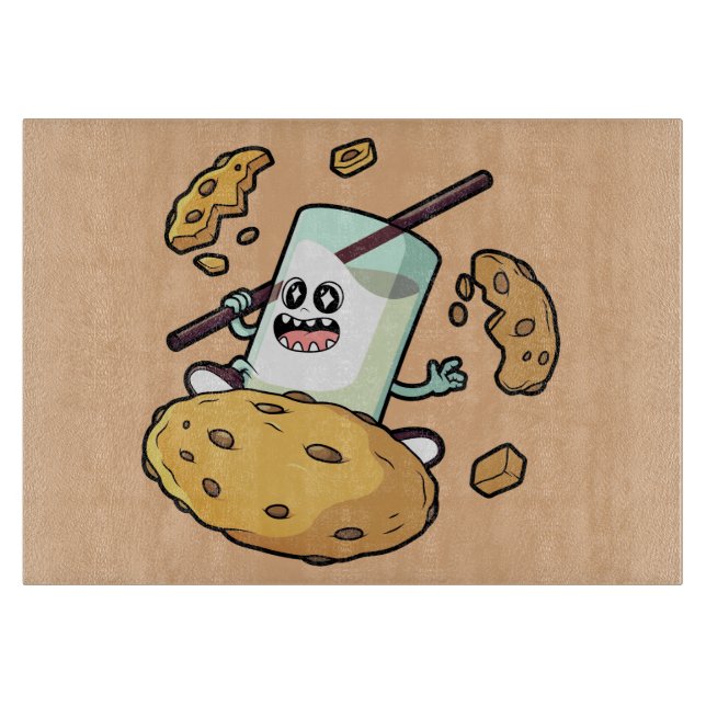 Showdown bei Milch und Cookie Schneidebrett (Vorderseite)