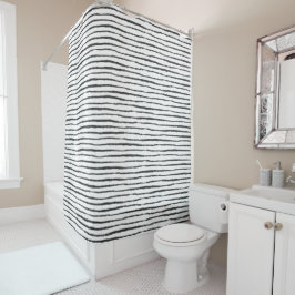 Shower Curtain - Black And White Pattern Duschvorhang