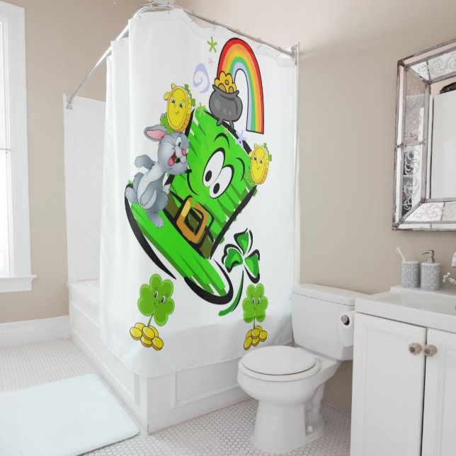 Shower Curtain Happy St. Patrick's Day  Rabbit Duschvorhang (Beispiel)