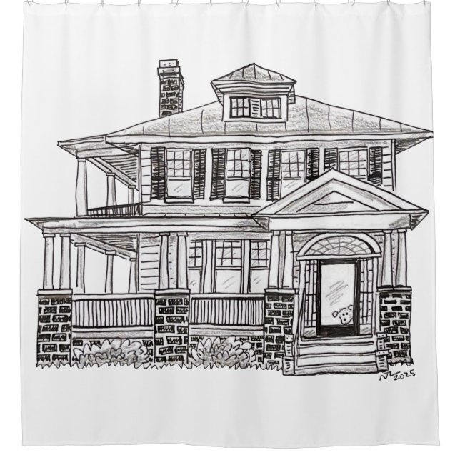 shower curtain of 22 Montagu Street Duschvorhang (Vorderseite)