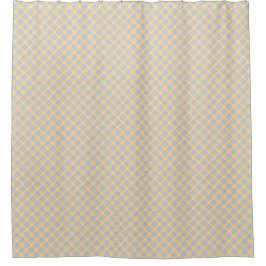 Shower curtain with blue and yellow plaid pattern  duschvorhang