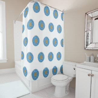 Shower Curtain with hand- drawn mandala design Duschvorhang