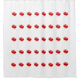 Shower Curtain with hearts. Duschvorhang