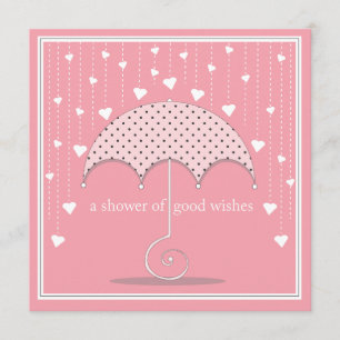 Shower of Hearts Pink Bridal Shower Invitation
