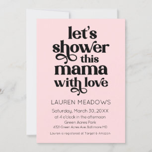 Shower This Mama Typography Invitation