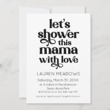 Shower This Mama Typography Invitation