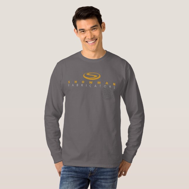 ShowFab graues langes Hülsen-T-Shirt T-Shirt (Vorne ganz)