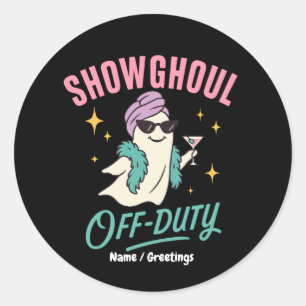Showghoul Off-Duty Retro Halloween Glam Ghost Spaß Runder Aufkleber