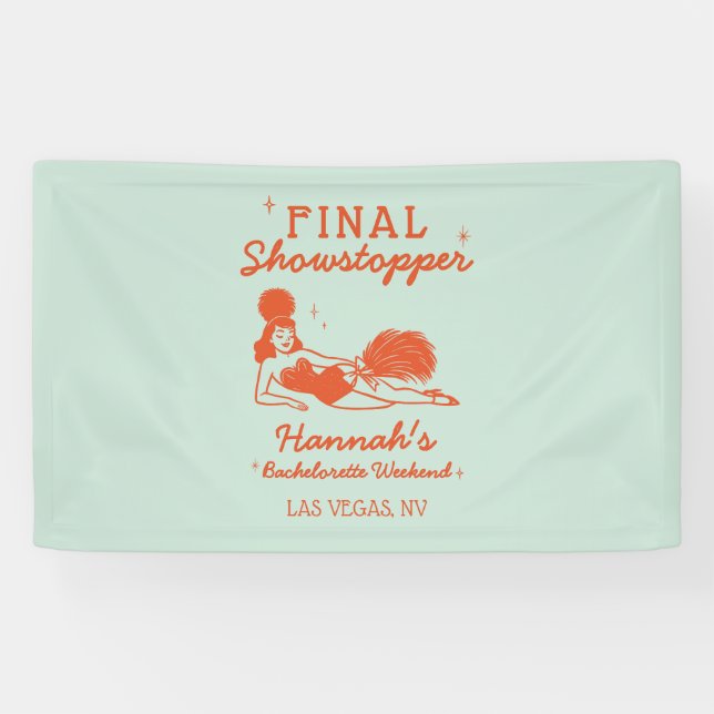 Showgirl Finaler Höhepunkt Junggesellinnenabschied Banner (Horizontal)