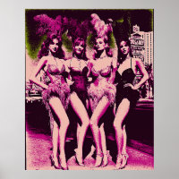 Showgirl-Schlampen Pink und Grün Risograph