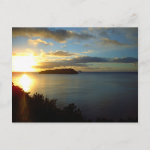 Showinsel Sonnenaufgang vom Paku Neuseeland Postkarte