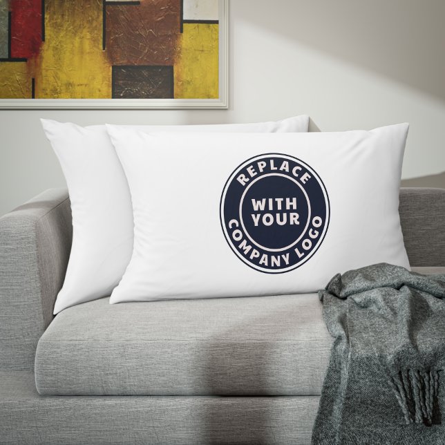 Showroom-Matches für Unternehmen hinzufügen Dekokissen (Modern Circle Business Logo Accent Pillow)