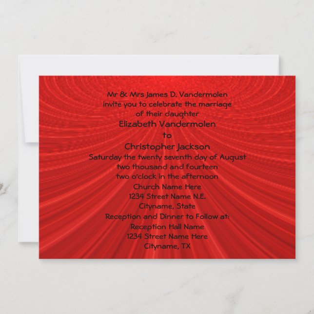 Showstopper Red Wedding Invite Einladung (Vorderseite)