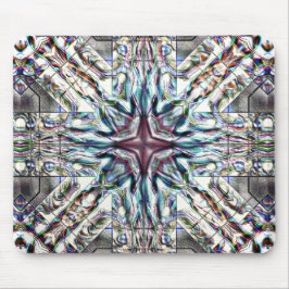 Showtextur Kaleidoskop in sandig silbrigen Farben Mousepad