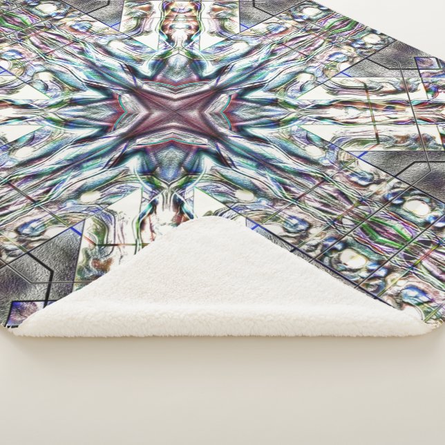Showtextur Kaleidoskop in sandig silbrigen Farben Sherpadecke (3/4)