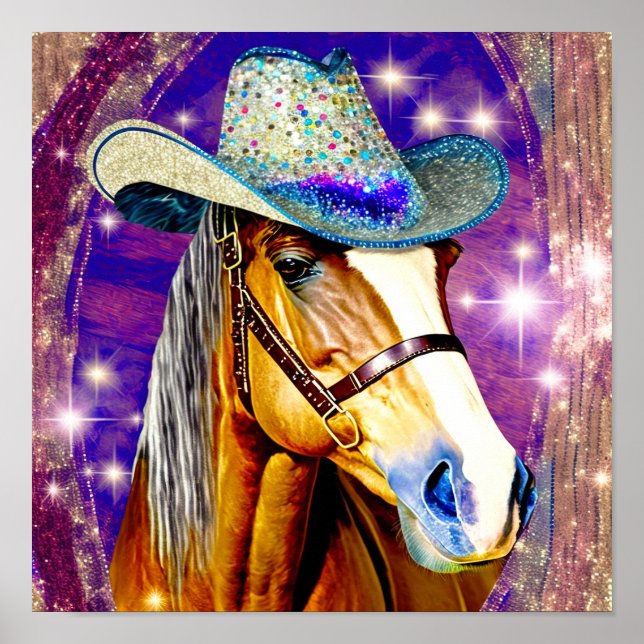 Showtime - Pferde tragen einen Cowboy Hat Art Prin Poster (Vorne)