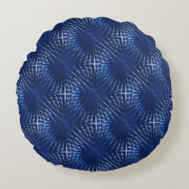 Showy blauen spitzen Grille puffert, aufgeblasen Rundes Kissen