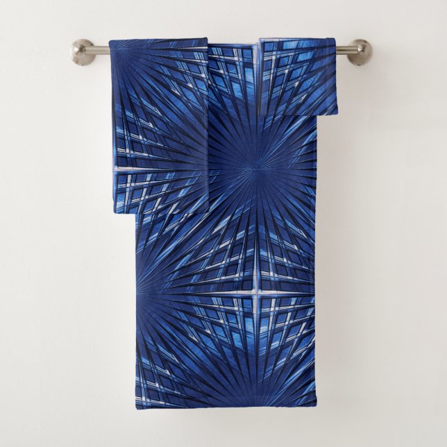 Showy Blue spitze Gitter puffert oder aufgeblasen  Badhandtuch Set (Insitu)