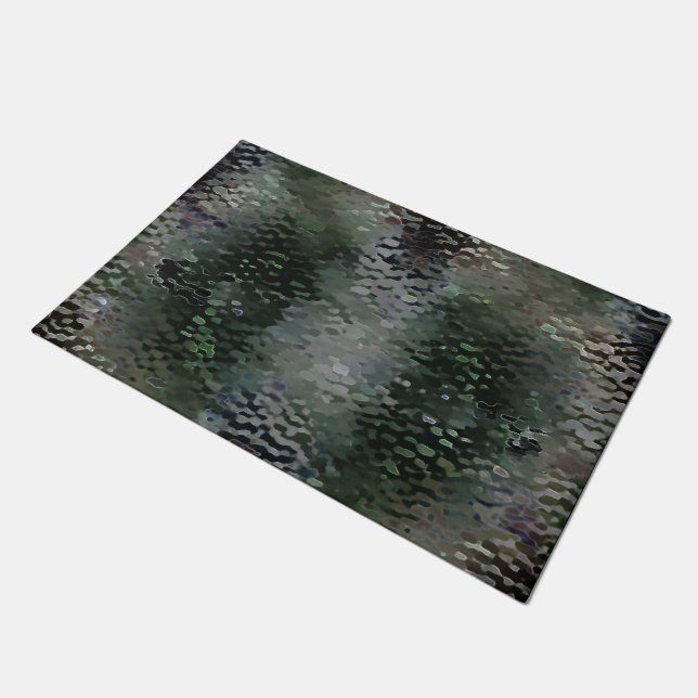 Showy Scaly Plaques, die über dunklen Fonds schwim Fußmatte (Schrägansicht)