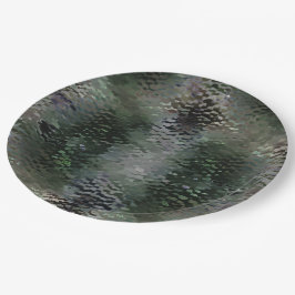 Showy Scaly Plaques, die über dunklen Fonds schwim Pappteller