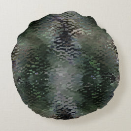 Showy Scaly Plaques, die über dunklen Fonds schwim Rundes Kissen