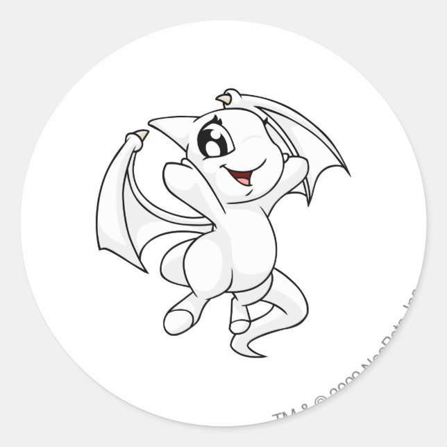 Shoyru White Runder Aufkleber (Vorderseite)